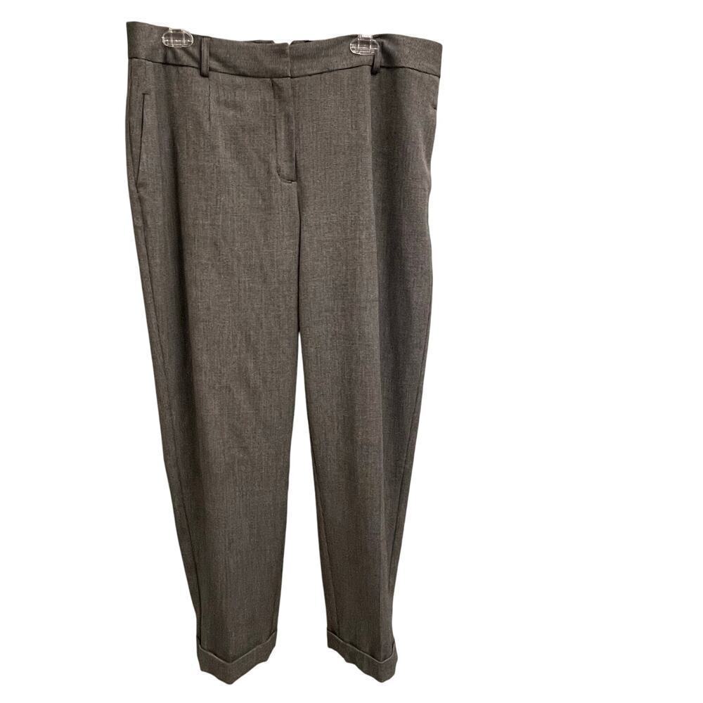 Chicos Dress Pants Womens Size 2.5 Large 12 14 Black Micro Check Cuffed Trouser